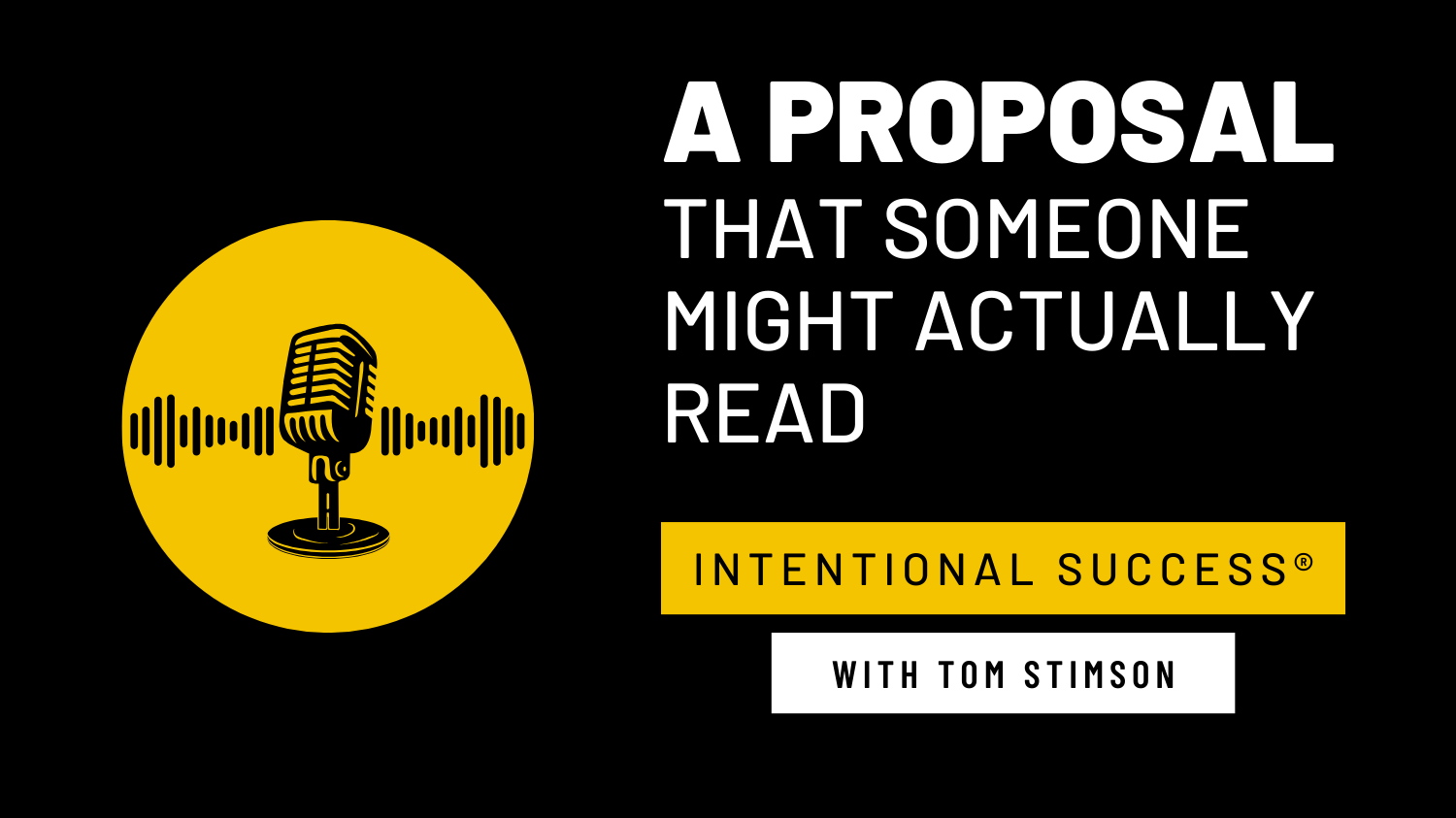 A Proposal That Someone Might Actually Read